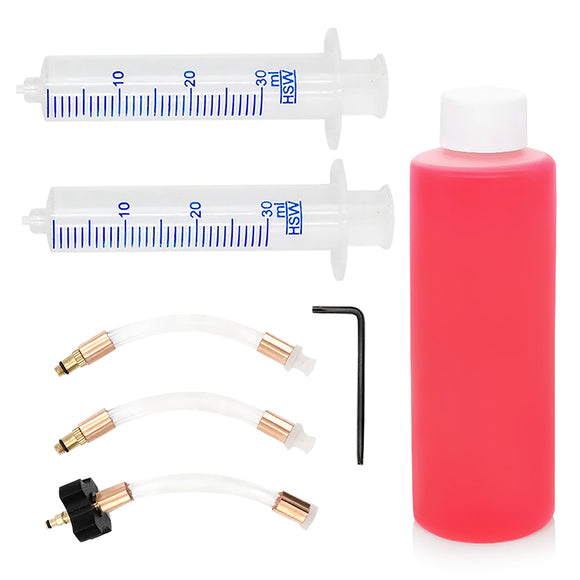 Basic Bleed Kit for SRAM Mineral Oil Brakes (Maven, Motive, DB8) - 2x threaded adapters + 1x bleeding edge + mineral oil