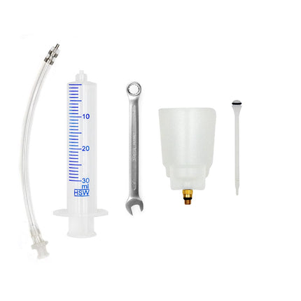 Basic Bleed kit for shimano hydraulic disc brakes - Brass Funnel with 7mm spanner and securelink adapter