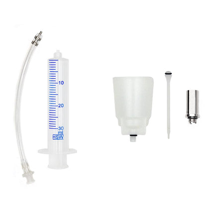 Basic Bleed kit for shimano hydraulic disc brakes - Plastic Funnel with road adaper and securelink adapter