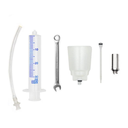 Basic Bleed kit for shimano hydraulic disc brakes - Plastic Funnel with road adapter and 7mm spanner