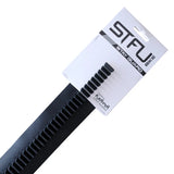 The STFU BIKE Stay Guard effectively reduces chain slap. Like VHS Slapper Tape. Image 2- product zoomed with header card on white background