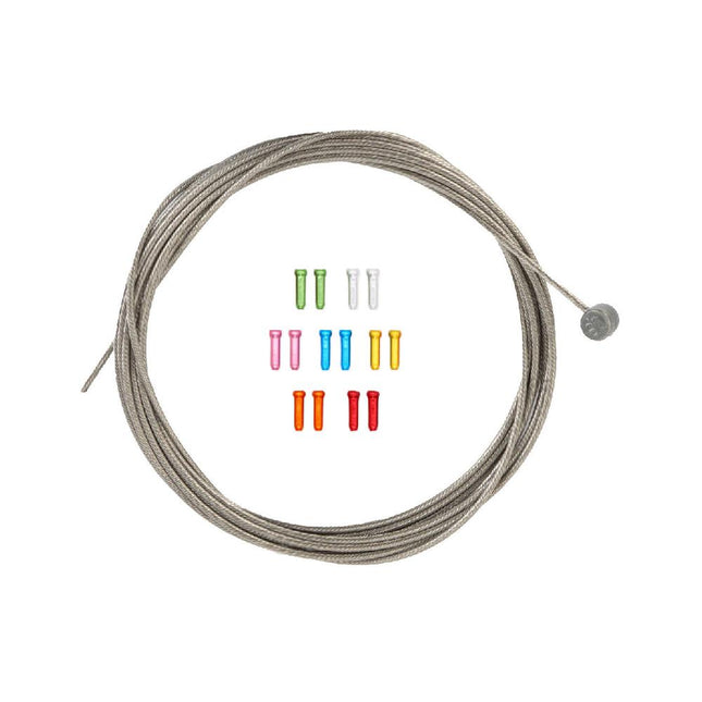 2000mm of Stainless Steel Brake Cable - MTB + crimp colour options